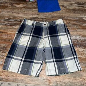 Men’s Aeropostale Blue & White Plaid Flat Front Shorts Size 32